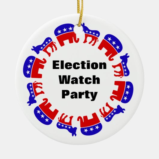 Party der Wahlbeobachtung Keramik Ornament (Vorne)