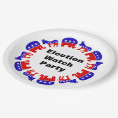 Party der Wahlbeobachtung Pappteller (Schrägansicht)