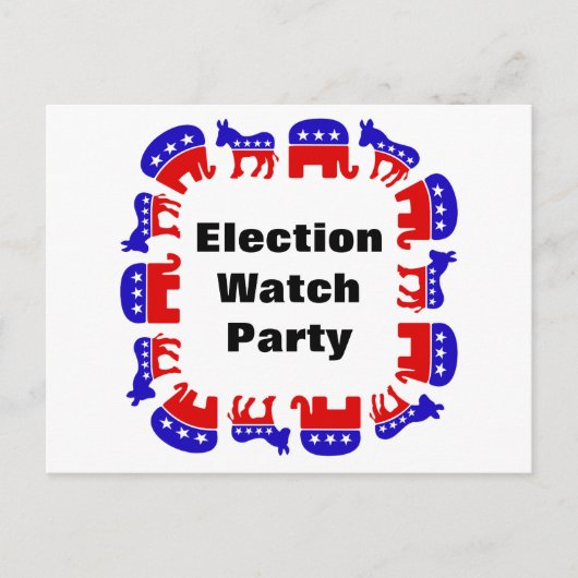 Party der Wahlbeobachtung Postkarte (Vorderseite)