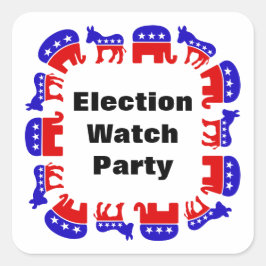 Party der Wahlbeobachtung Quadratischer Aufkleber