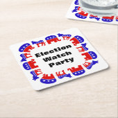 Party der Wahlbeobachtung Rechteckiger Pappuntersetzer (angewinkelt)