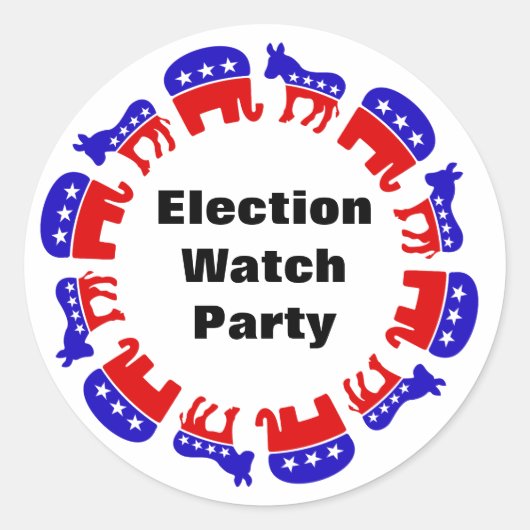 Party der Wahlbeobachtung Runder Aufkleber (Vorderseite)