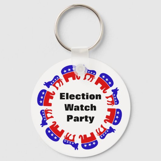 Party der Wahlbeobachtung Schlüsselanhänger (Vorderseite)