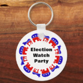 Party der Wahlbeobachtung Schlüsselanhänger (Rückseite)