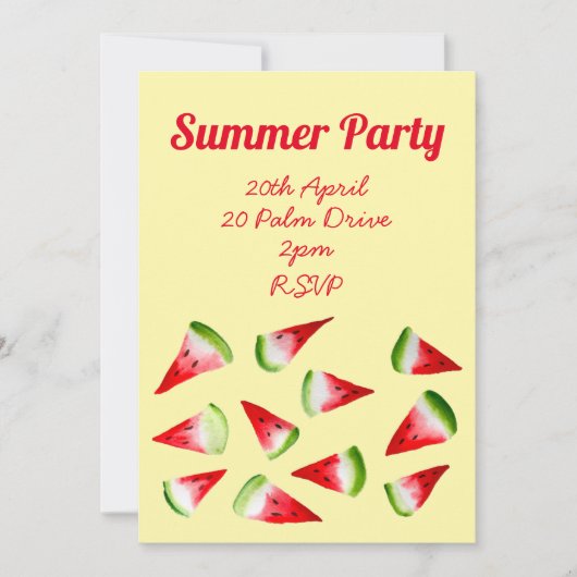 Party der Wassermelone Einladung (Vorderseite)