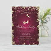 Party der Weihnachtslieder Rentierstars Einladung (Stehend Vorderseite)