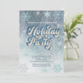 Party der Winterwunder-Schneeflocken Einladung (Stehend Vorderseite)