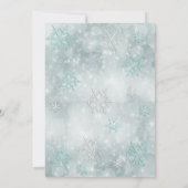 Party der Winterwunder-Schneeflocken Einladung (Rückseite)