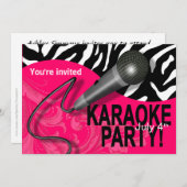 Party der Zebra-Karaoke-Mädchen Nachtheraus Einladung (Vorne/Hinten)