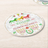 Party Derby Day Racing Racing Runder Pappuntersetzer (Angewinkelt)