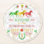 Party Derby Day Racing Racing Runder Pappuntersetzer (Vorderseite)