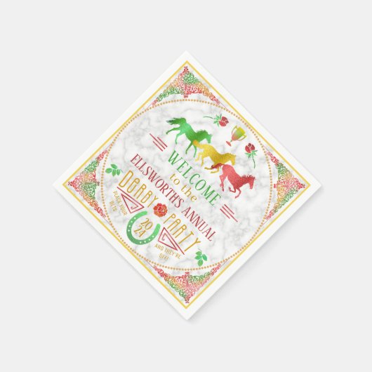 Party Derby Day Racing Racing Serviette (Ecke)