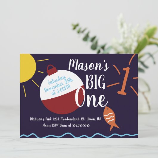 Party des Angelfangs verwandelt einen Fischmeer zu Einladung (Stehend Vorderseite)