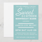 Party des Aqua-Plakat-Art-Bonbon-16 Einladung (Vorne/Hinten)