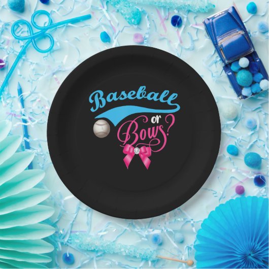 Party des Baseball- oder Bow-Geschlechts Pappteller (Party)