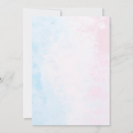 Party des Blauen oder rosa Geschlechts Einladung (Rückseite)