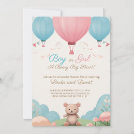 Party des blauen oder rosa Teddybären Einladung