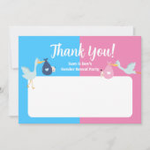 Party des Blauen Rosa Geschlechts Dankeskarte (Vorderseite)