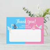 Party des Blauen Rosa Geschlechts Dankeskarte (Stehend Vorderseite)
