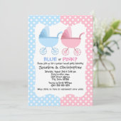 Party des Blauen und rosa Beförderungsgeschlechts Einladung (Stehend Vorderseite)