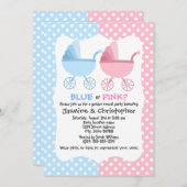 Party des Blauen und rosa Beförderungsgeschlechts Einladung (Vorne/Hinten)