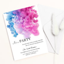 Party des Blauen und rosa Rauchens Baby Gender Rev