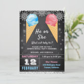 Party des Eiskremgeschlechts Einladung (Stehend Vorderseite)