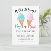 Party des Eiskremgeschlechts Einladung (Stehend Vorderseite)