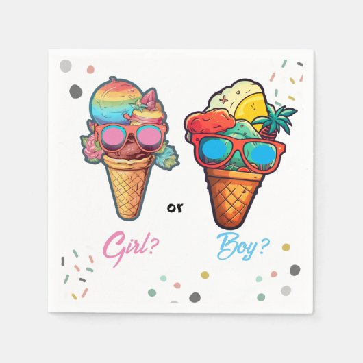 Party des Eiskremgeschlechts Serviette (Vorderseite)