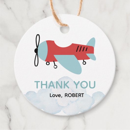 Party des Flugzeugs, Zeitflieger zum Geburtstag Geschenkanhänger (Vorderseite)