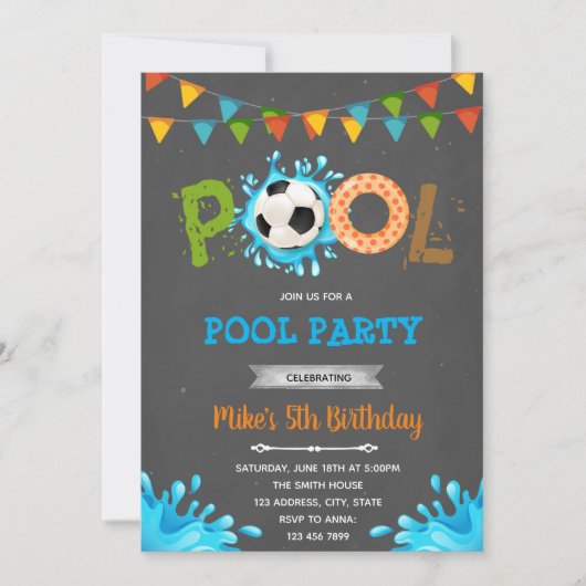 Party des Fußballpools Einladung (Vorderseite)