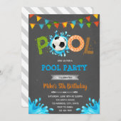 Party des Fußballpools Einladung (Vorne/Hinten)
