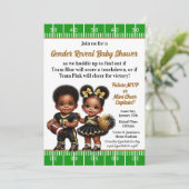 Party des Fußballweltmeisters Gender Reveal Einladung (Stehend Vorderseite)