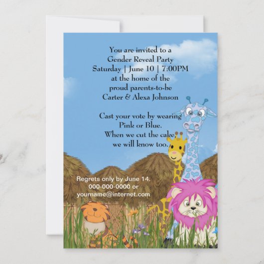 Party des Geschlechts Einladung (Rückseite)