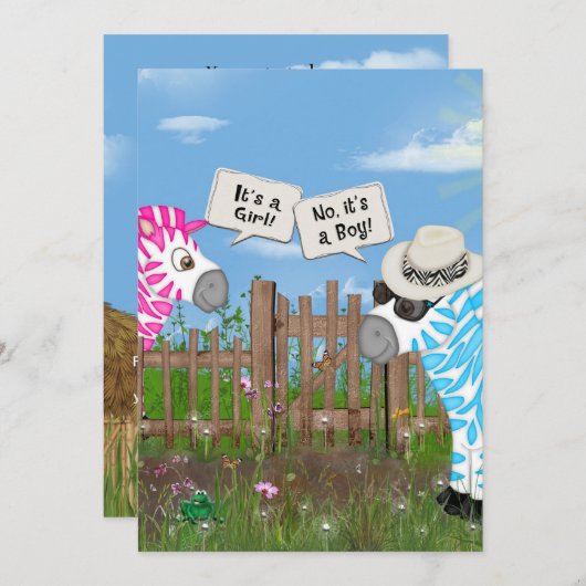 Party des Geschlechts Einladung (Vorne/Hinten)