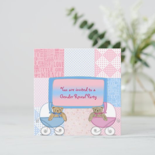 Party des Geschlechts Einladung (Stehend Vorderseite)