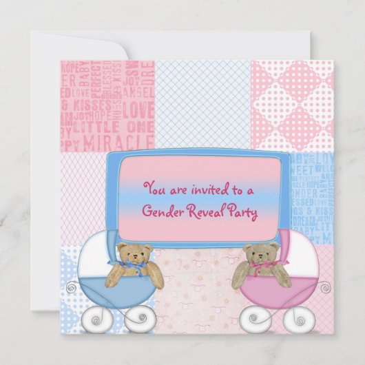 Party des Geschlechts Einladung (Vorderseite)