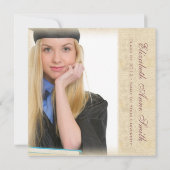 Party des Hübschen High School Uni-Abschluss Einladung (Rückseite)