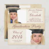 Party des Hübschen High School Uni-Abschluss Einladung (Vorne/Hinten)
