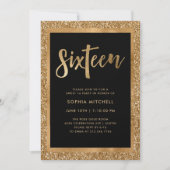 Party des Imitat-GoldGlitzer-| des Bonbon-16 Einladung (Vorderseite)