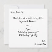 Party des Lebens Einladung (Rückseite)