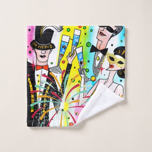 Party des Neujahrs Badhandtuch Set (Waschlappen)