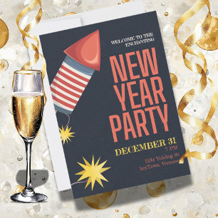 Party des Neujahrs mit Flaschenglocke Einladung