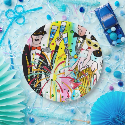 Party des Neujahrs Pappteller (Party)