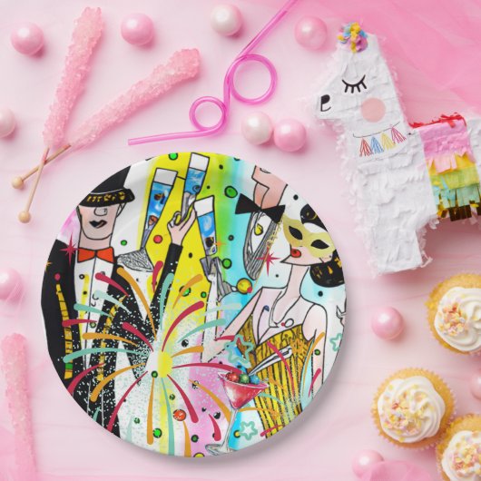 Party des Neujahrs Pappteller (Party)