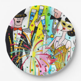 Party des Neujahrs Pappteller