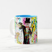 Party des Neujahrs Zweifarbige Tasse (Vorderseite Links)