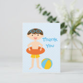 Party des niedlichen Jungen im Sommer Dankeschön P Postkarte (Stehend Vorderseite)