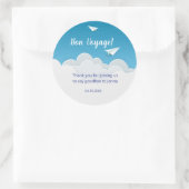 Party des Papierflugzeugs Vielen Dank Runder Aufkleber (Tasche)