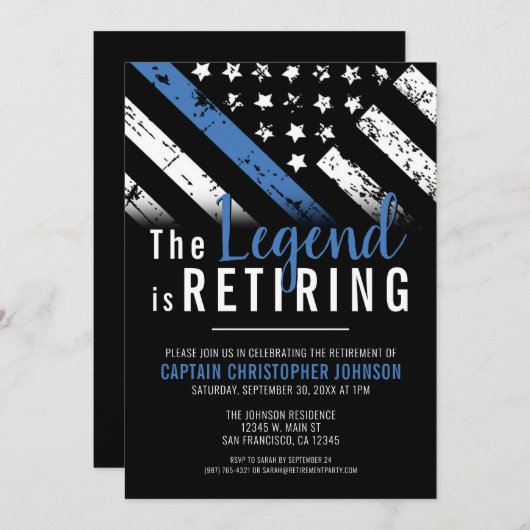 Party des Polizeibeamten für Strafverfolgung Einladung (Vorne/Hinten)